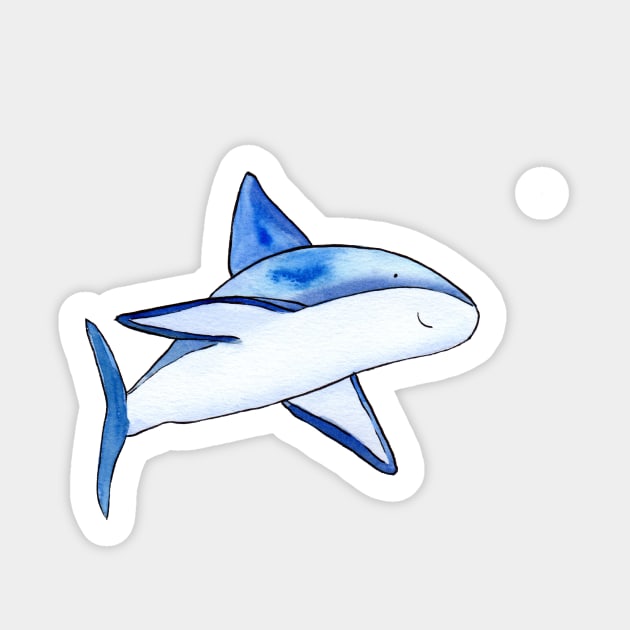 Cute Shark Watercolor Illustration Sticker by Sandraartist